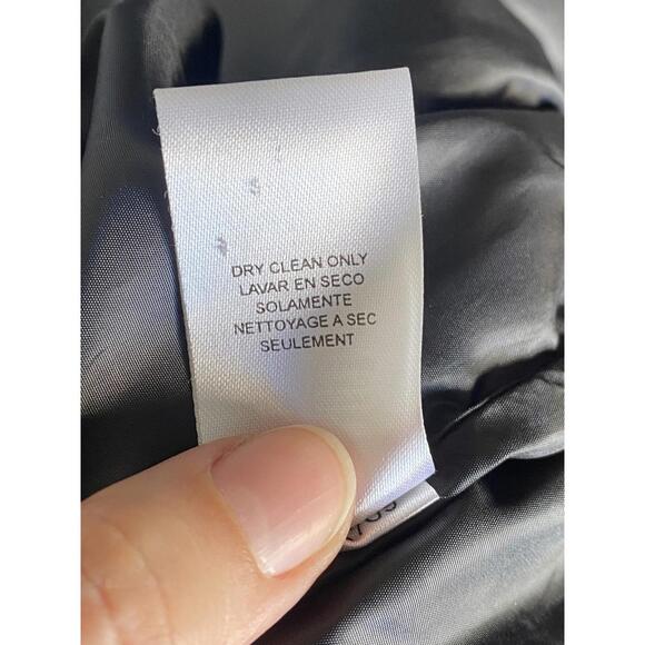 BCBG MaxAzria S Cropped Down Fur Knit Puffer Jacket Black Long Sleeve Women's - Picture 6 of 9